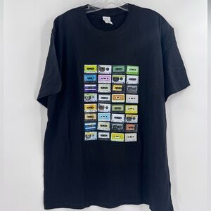 Cassette Tape Old School 80's Classic Music Graphic/Graffiti new size xl